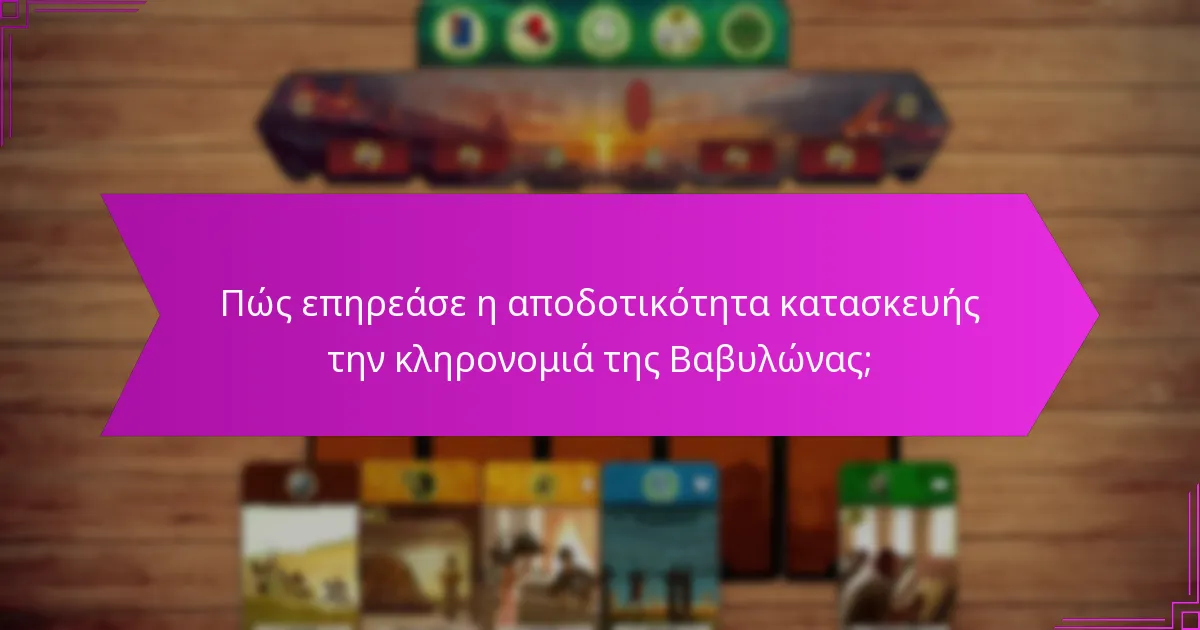 Πώς επηρεάσε η αποδοτικότητα κατασκευής την κληρονομιά της Βαβυλώνας;
