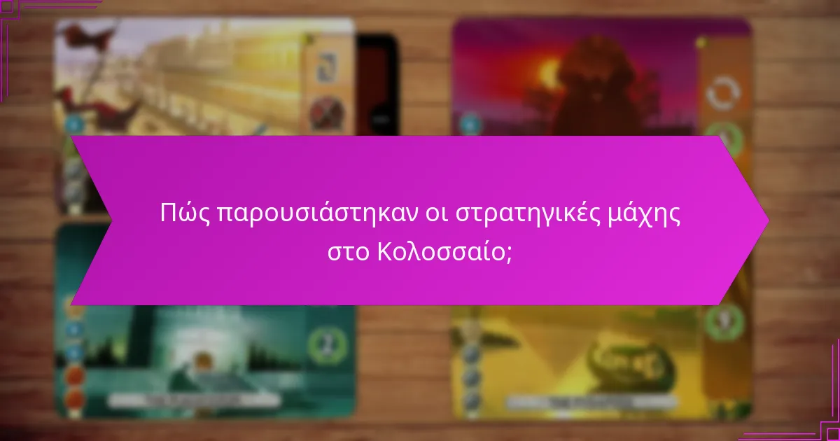 Πώς παρουσιάστηκαν οι στρατηγικές μάχης στο Κολοσσαίο;