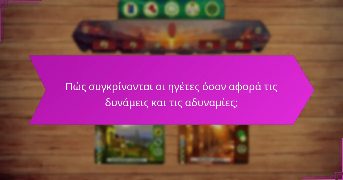 Πώς συγκρίνονται οι ηγέτες όσον αφορά τις δυνάμεις και τις αδυναμίες;